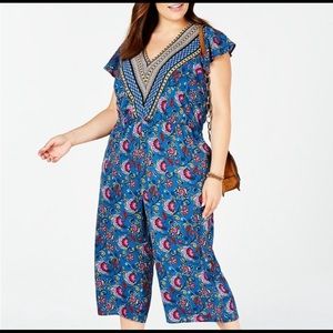 😀Love Squared Trendy Cropped Jumpsuit, 2X